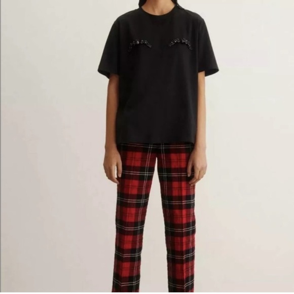 Simone Rocha x HM Beaded Appliquéd T-shirt Cotton Black Limited Edition XS NWT - Picture 7 of 15